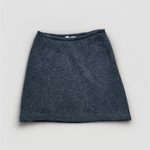 DKNY Charcoal Gray Wool Mini Skirt VTG 90s Minimalist S Classic Academia Staple